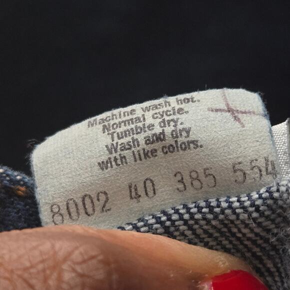 Vintage 554 Levis Jean High Rise Cotton Orange Tab 80s Dark Wash Straight USA 24 - Picture 13 of 14